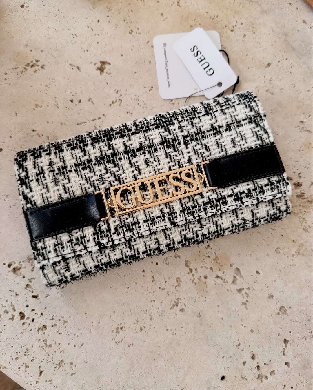 Immediate Guess Hauser Tweed Slim Clutch