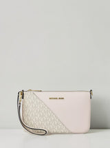 Michael Kors Jet Set Travel Signature Logo and Smooth Wristlet,35F6GTVW5V