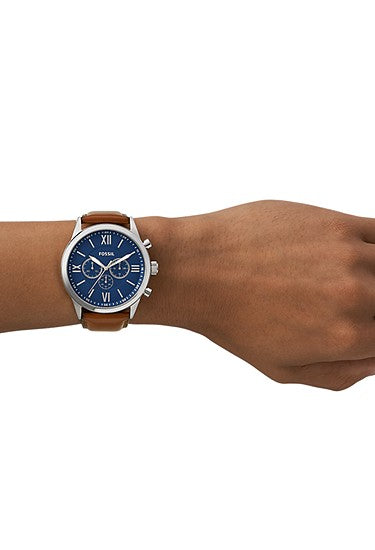 Flynn Chronograph Brown Leather Watch