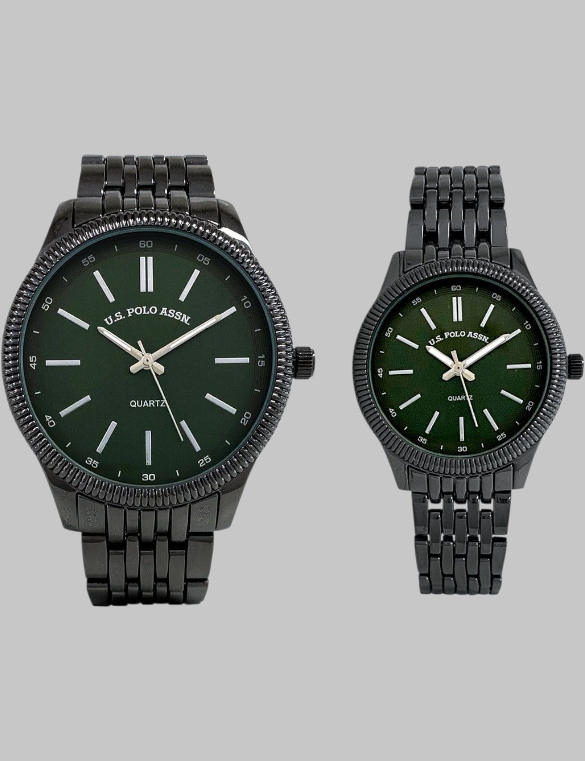 HIS AND HERS GUNMETAL LINK WATCH SET
SKU: USC2729UO-0000A