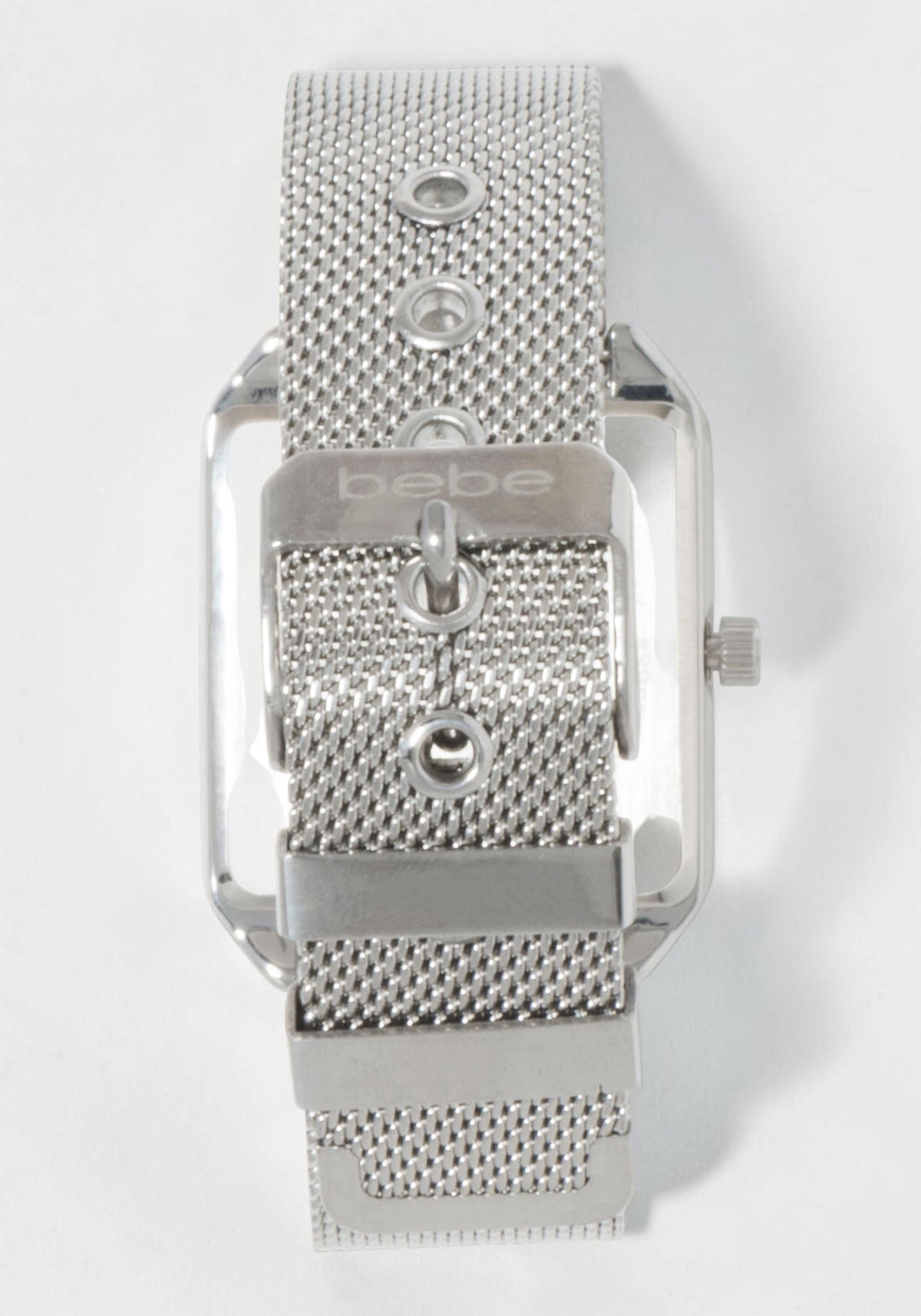 Silver Mesh Strap Rectangle Diamond Dial Watch