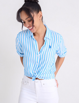 LONG SLEEVE Y-NECK STRIPE SHIRT 21H0046-NA00A