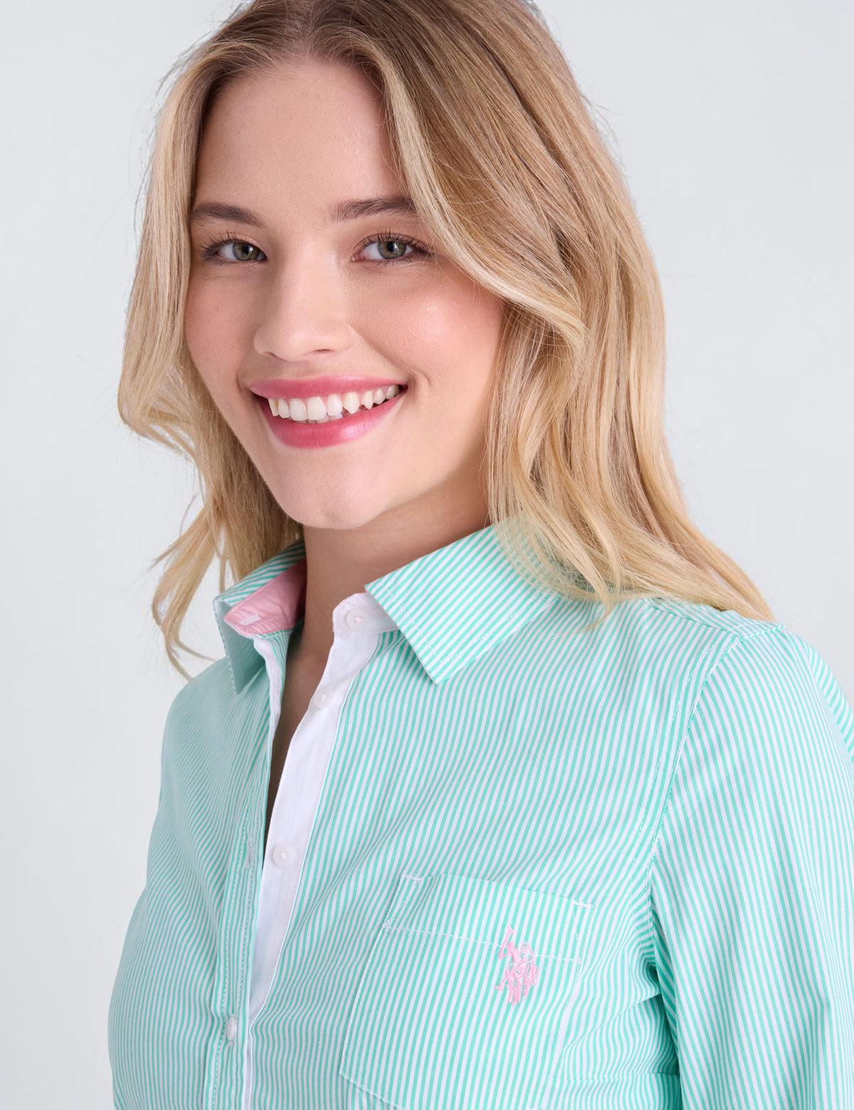 STRIPED POPLIN LONG SLEEVE SHIRT 214975-8900A