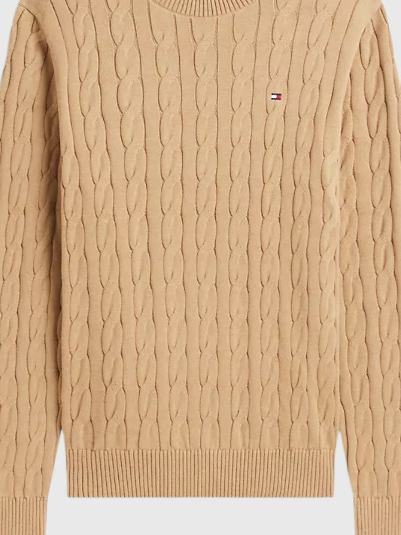TOMMY HILFIGER Cable Knit Crewneck Sweater,XM08033-YBI