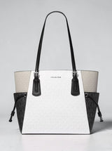 Michael Kors Voyager Large Color-Block Signature Logo Tote Bag,35S5SV6T7B