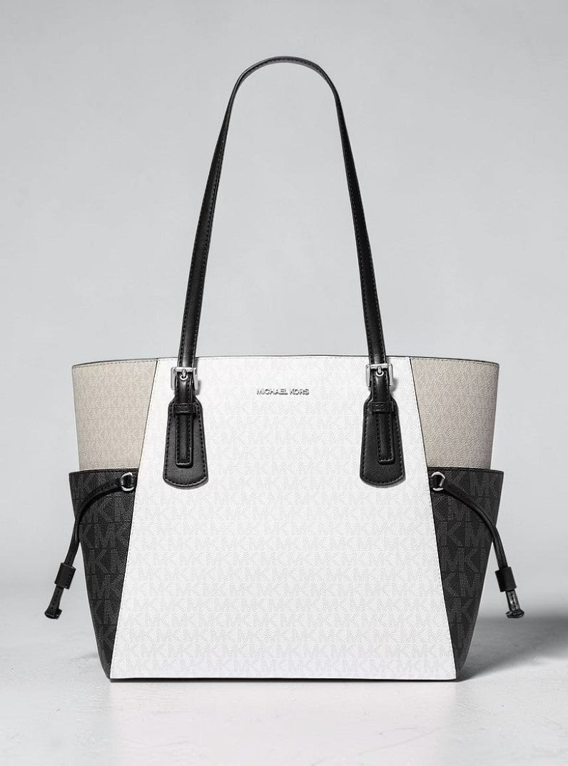 Michael Kors Voyager Large Color-Block Signature Logo Tote Bag,35S5SV6T7B
