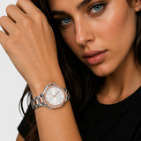 LADIES TWO TONE LINK ANALOG WATCH,USC40728UO-0000A