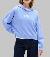 Relaxed Gap Mini-Logo Cropped Hoodie