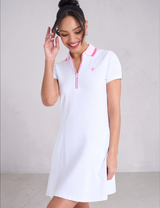 U.S Polo RIB KNIT COLLAR ZIPPER PLACKET SWING DRESS Serial 21D0061