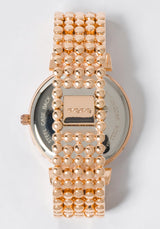 Rose Dial Crystal Bezel Watch