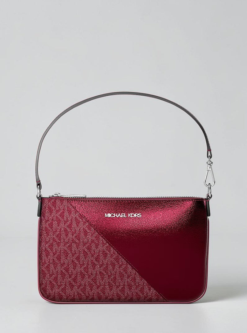 Michael Kors Jet Set Travel Signature Logo and Smooth Wristlet,35F6GTVW5V
