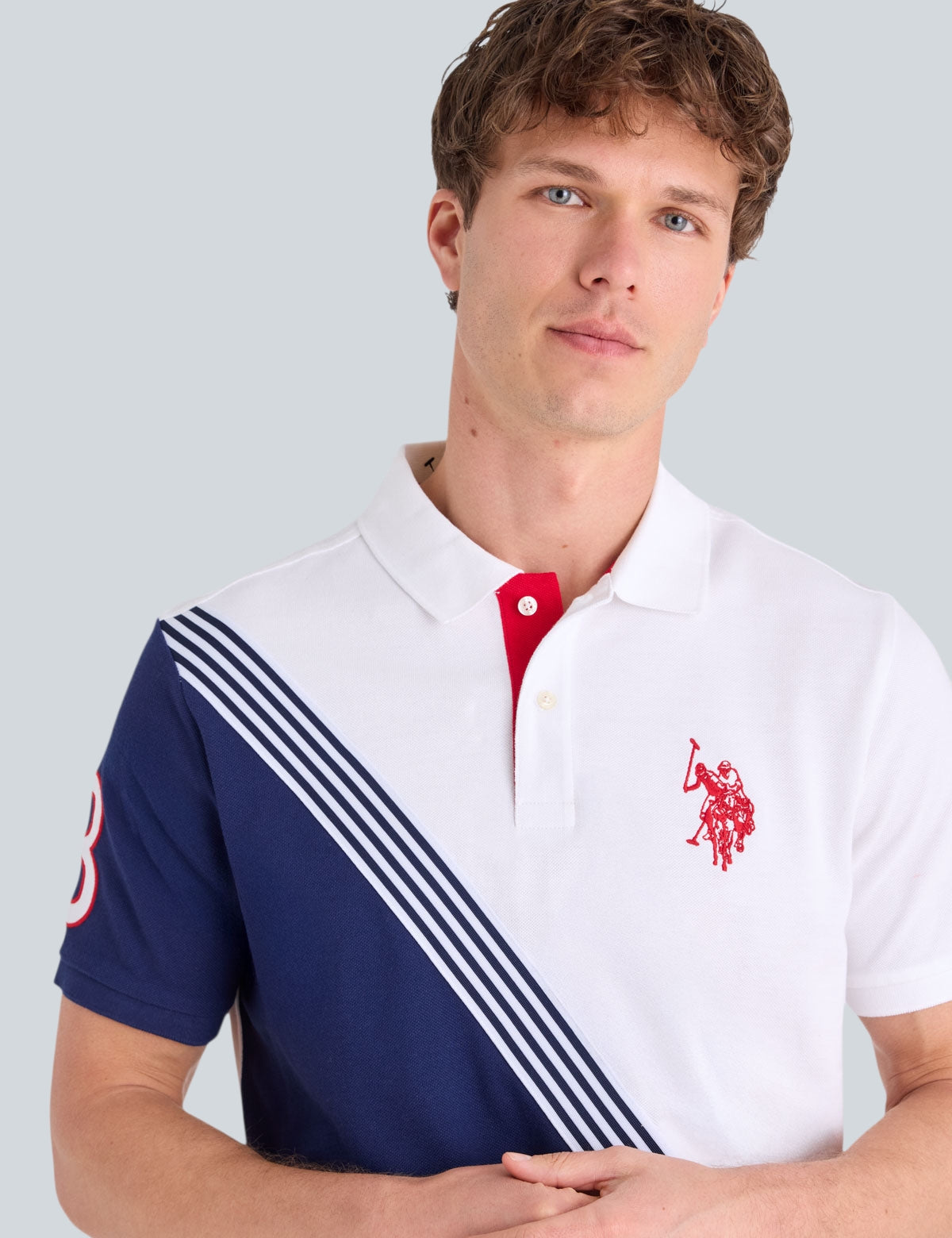 TRICOT SASH COLORBLOCK PIQUE POLO SHIRT,11P0231-3O00A