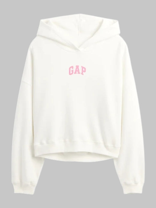 Relaxed Gap Mini-Logo Cropped Hoodie