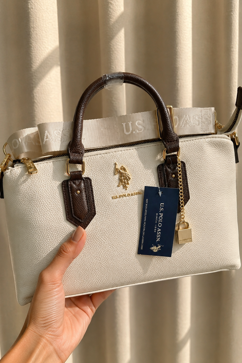 Immediate LOCK CHAIN SATCHEL BAG WITH CROSSBODY STRAP،27V0063-AA00A