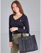 USPA BOX TOTE WITH CROSSBODY STRAP