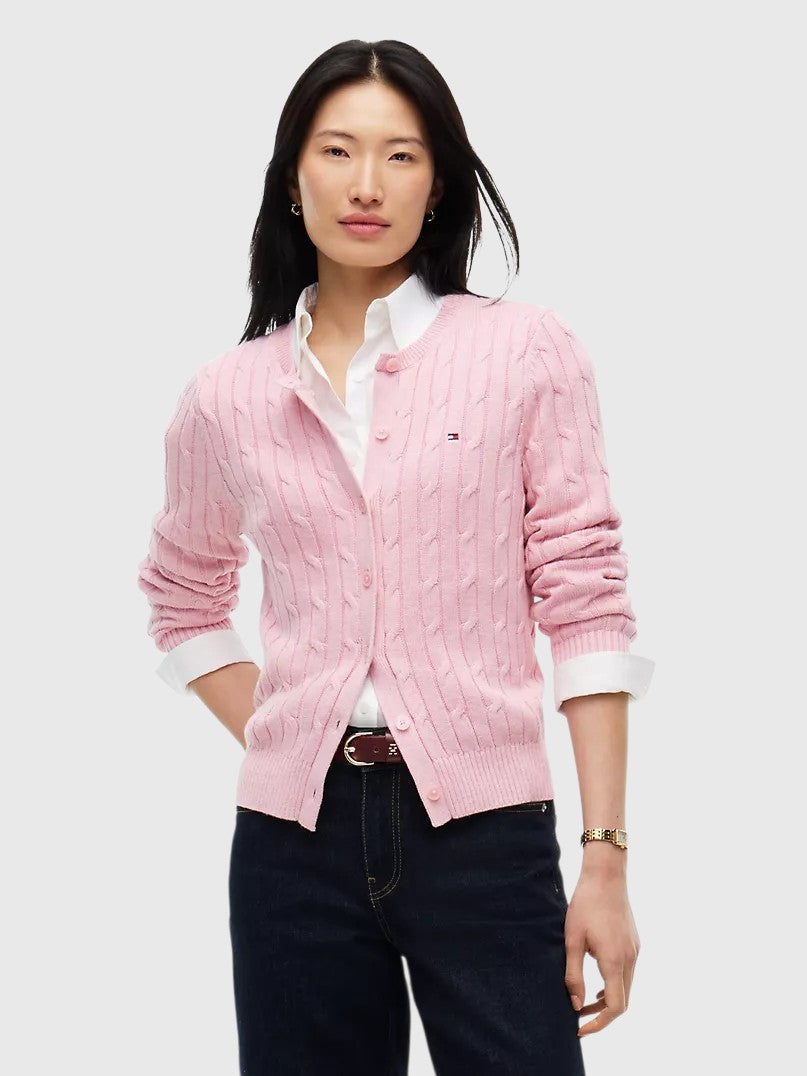 TOMMY HILFIGER Cable Knit Cardigan,XW07848-HIN
