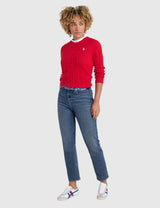 US.POLO.ASSN CABLE NECK SWEATER, 21W0006-EE00A