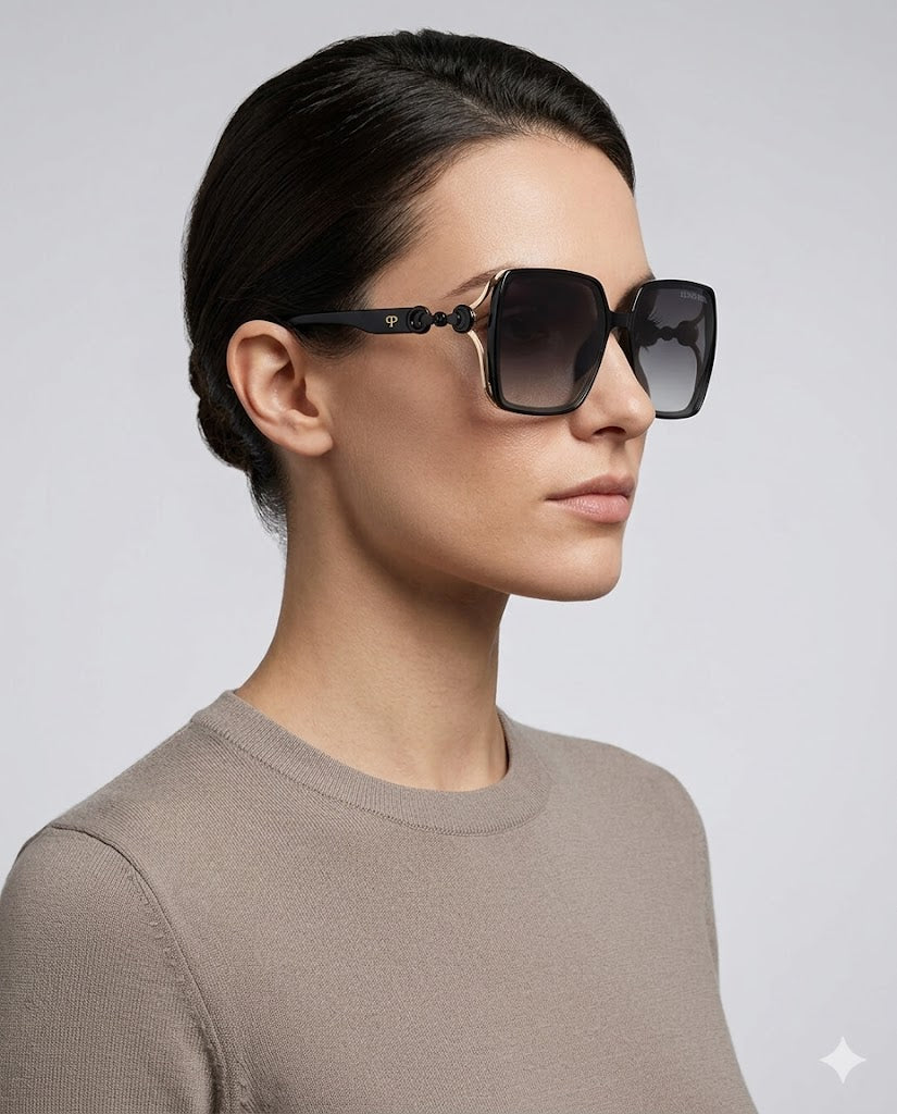 Immediate US Polo  LADIES ARTISAN OPEN-TEMPLE SQUARE SUNGLASSES Serial PA5171-0000A