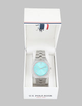 LADIES SILVER LINK WATCH WITH BLUE FACE
SKU: USC40655UO-0000A