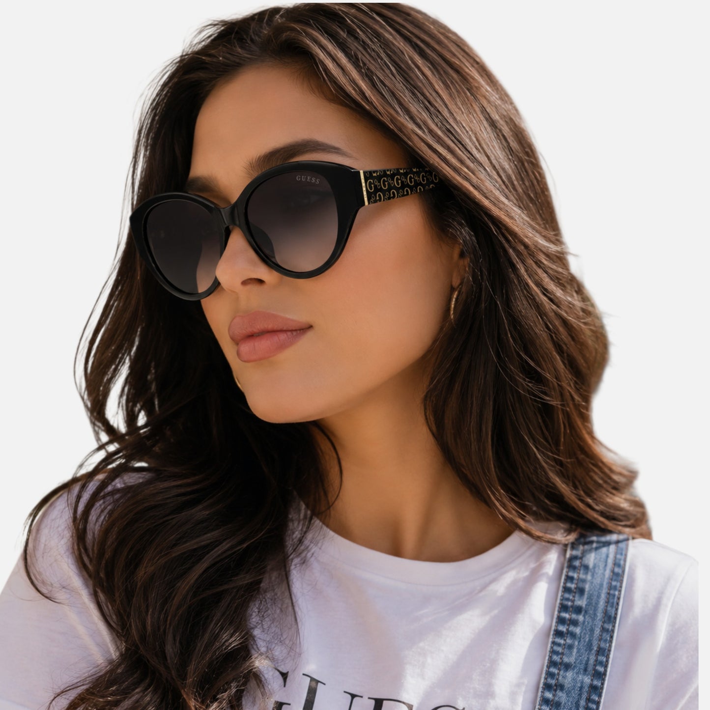 Guess Smoke Gradient Oval Ladies Sunglasses GF6194