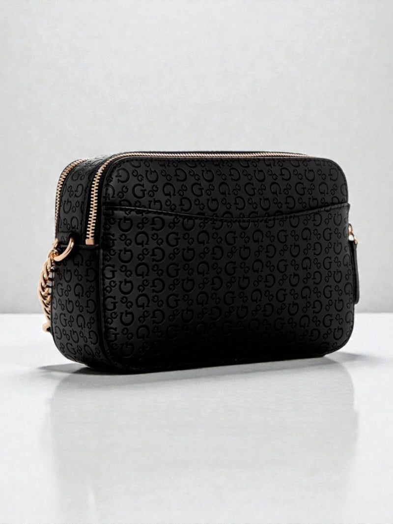 Zakaria Debossed Logo Double-Zip Crossbody