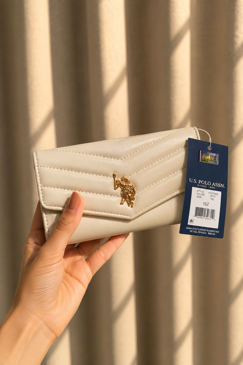 Immediate U.S Polo LARGE QUILTED FLAP WALLET 27A373