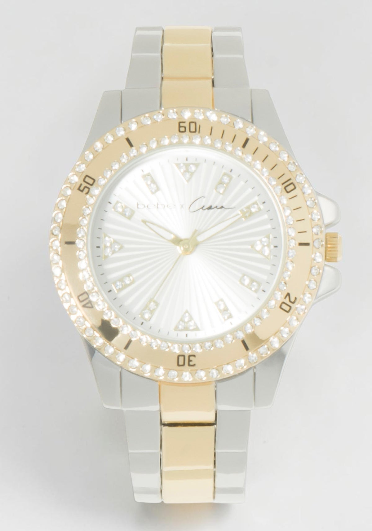 Link Bracelet Crystal Sport Bezel Watch
