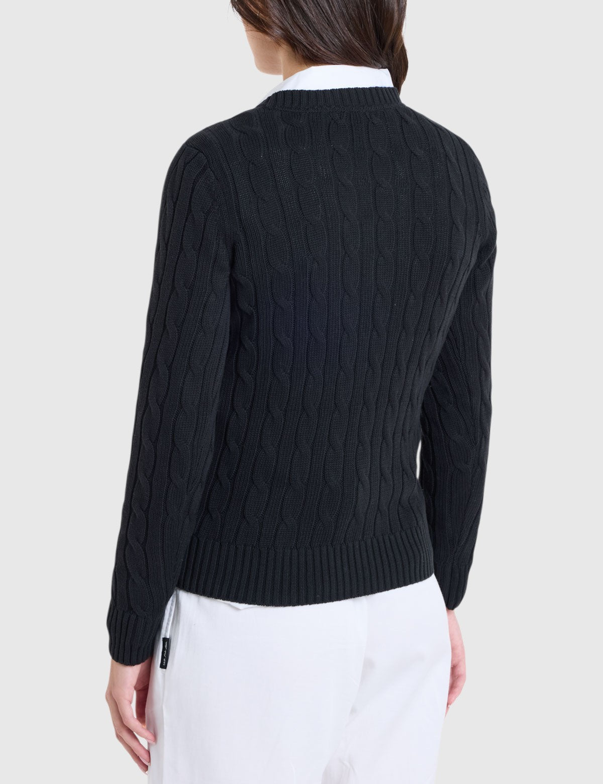 US.POLO.ASSN CABLE V-NECK SWEATER, 21W0007-EE00A