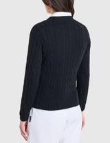 US.POLO.ASSN CABLE V-NECK SWEATER, 21W0007-EE00A