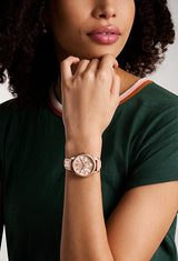 Rye Multifunction Pink Leather Watch