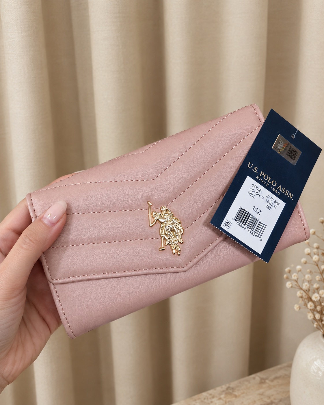 Immediate U.S Polo LARGE QUILTED FLAP WALLET 27A373