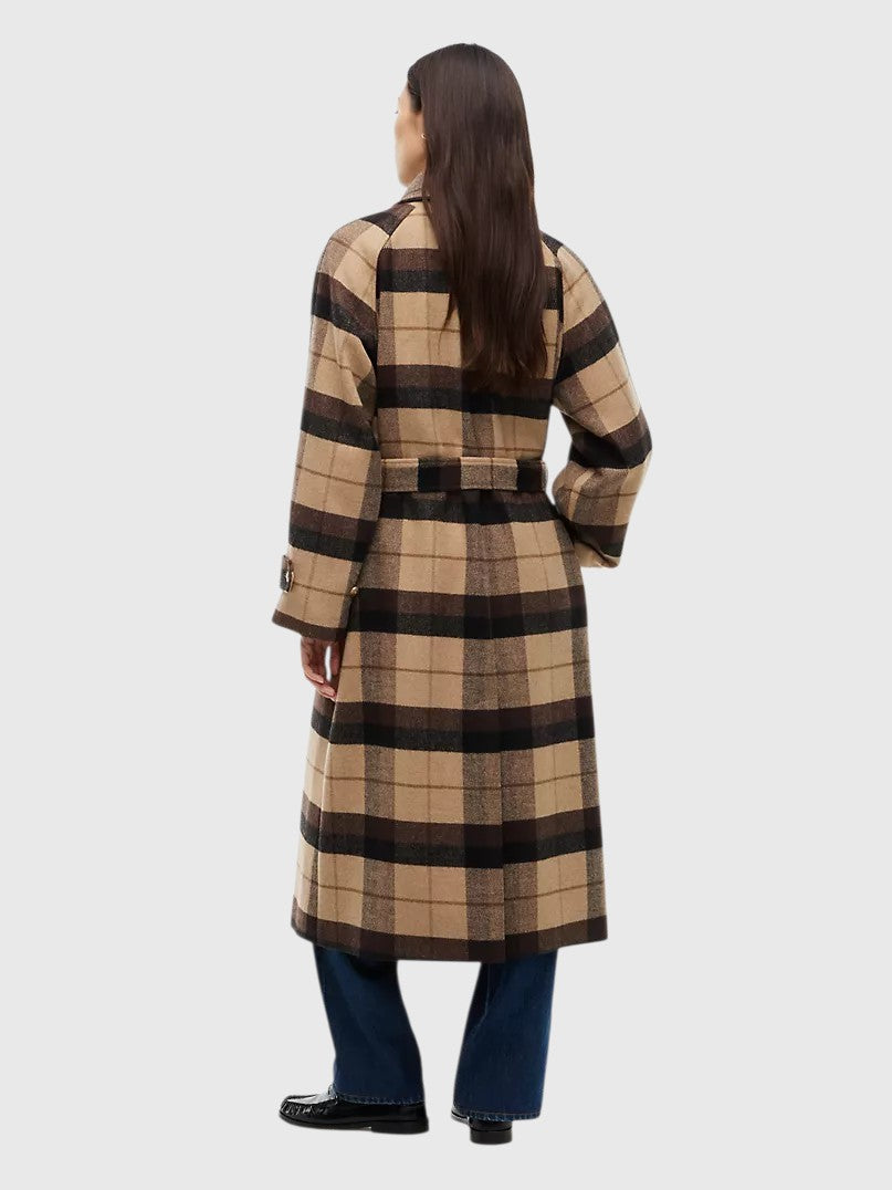 TOMMY HILFIGER New
Plaid Wool-Blend Belted Car Coat,XW09419-AB3