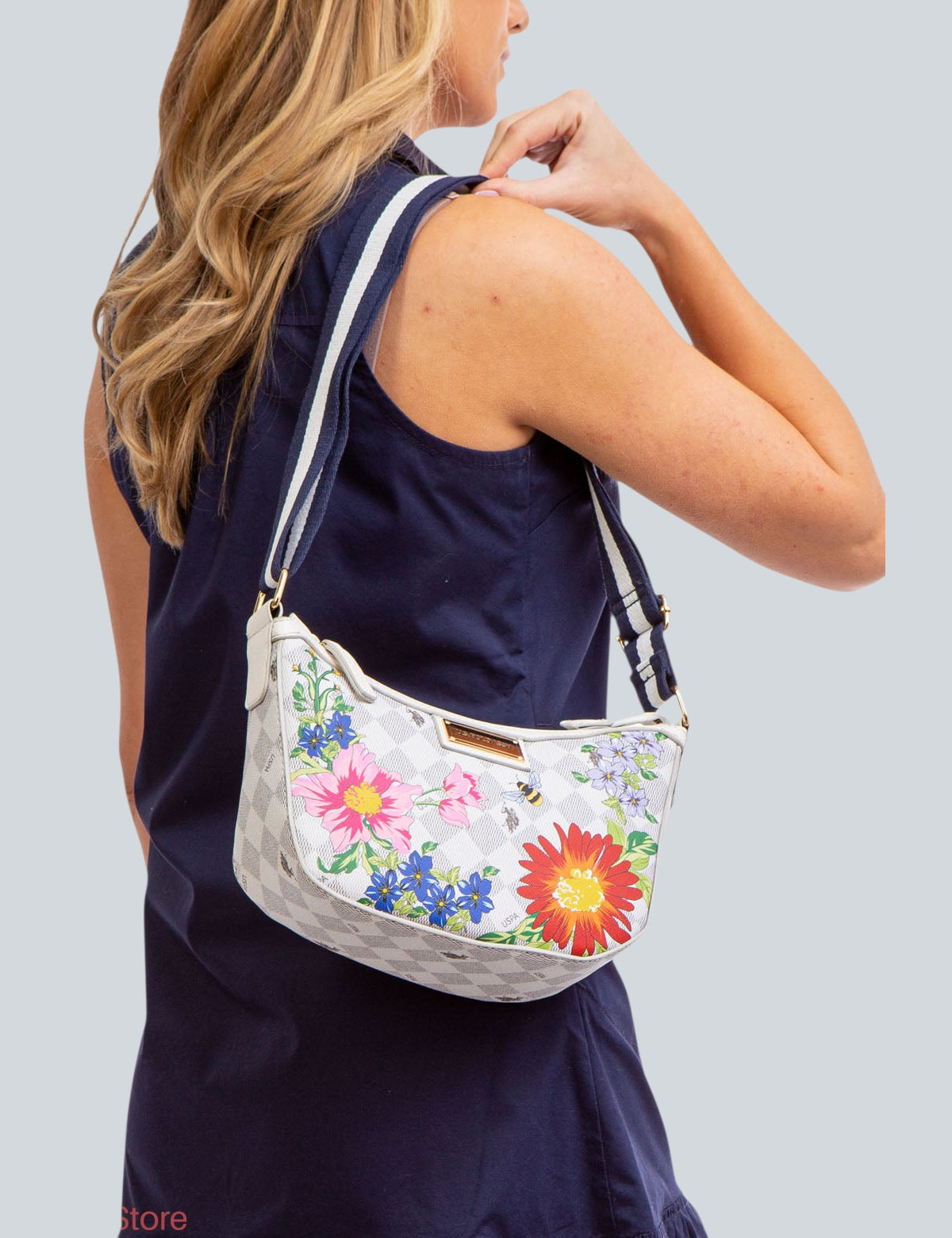 FLORAL DIAMOND CROSSBODY BAG,27A183-AA00A
