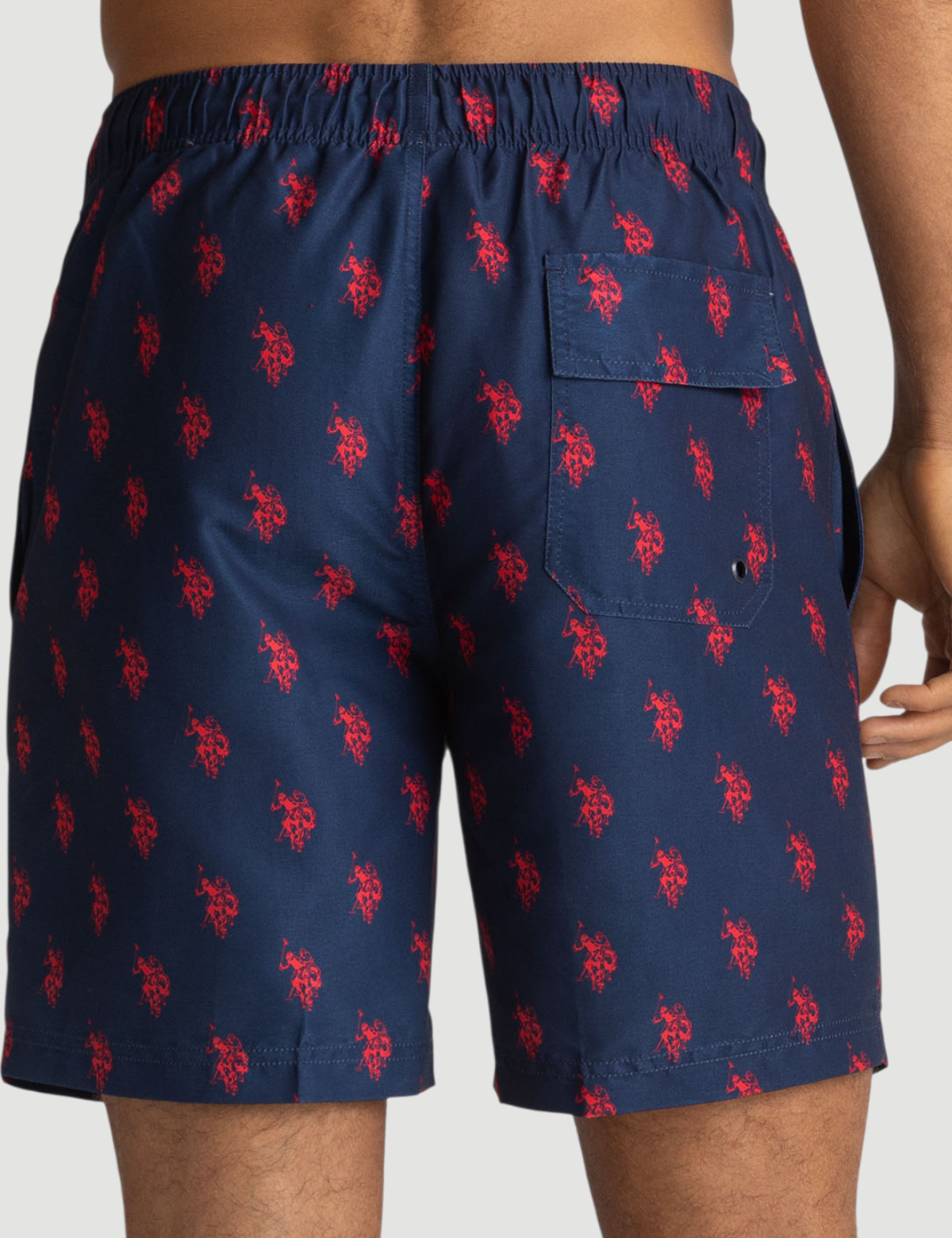 7" ALL OVER LOGO PRINT SWIM SHORTS