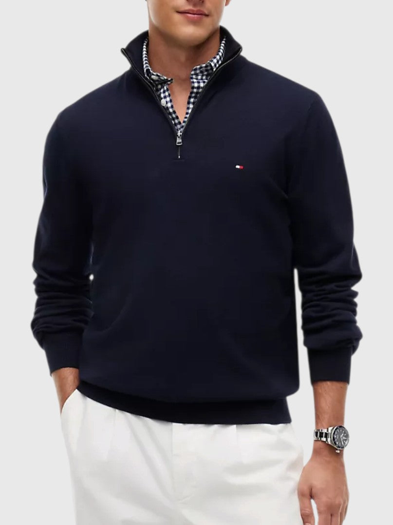 TOMMY HILFIGER Classic Quarter-Zip Sweater,78J9329-BDS