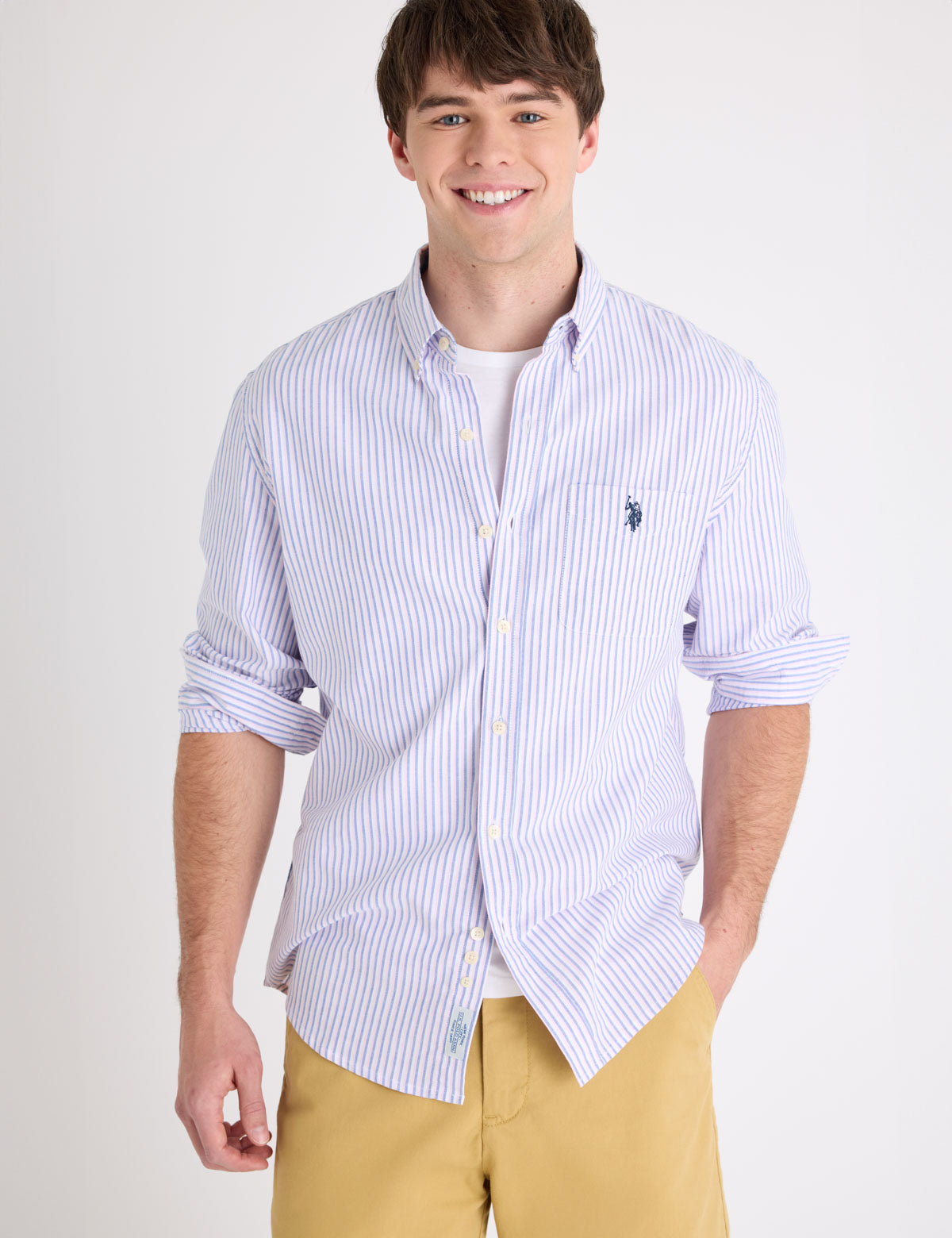 LONG SLEEVE DOUBLE STRIPE OXFORD SHIRT Serial 11H0393-YR00A