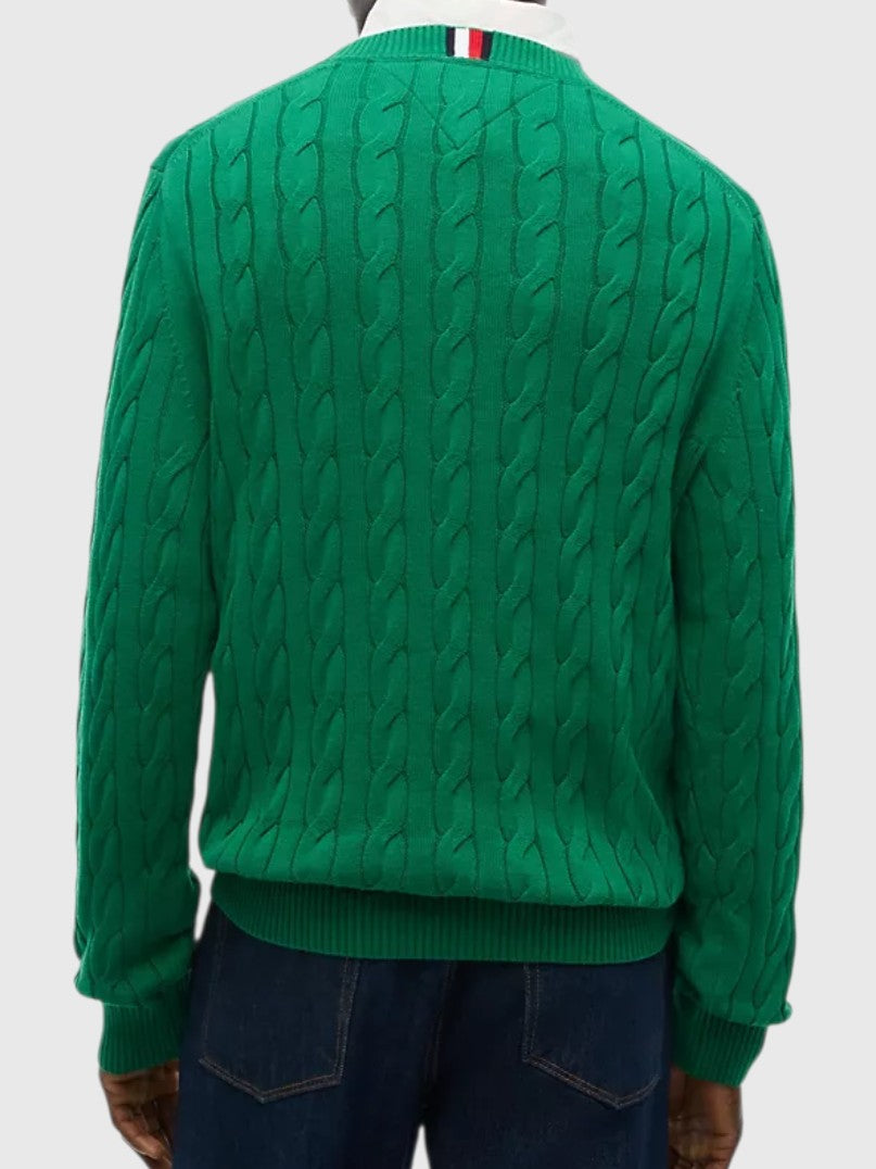 TOMMY HILFIGER Cable Knit Crewneck Sweater,XM08033-YBI