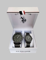 HIS AND HERS GUNMETAL LINK WATCH SET
SKU: USC2729UO-0000A