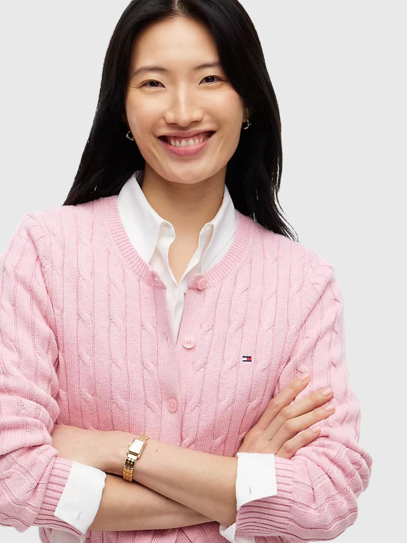 TOMMY HILFIGER Cable Knit Cardigan,XW07848-HIN