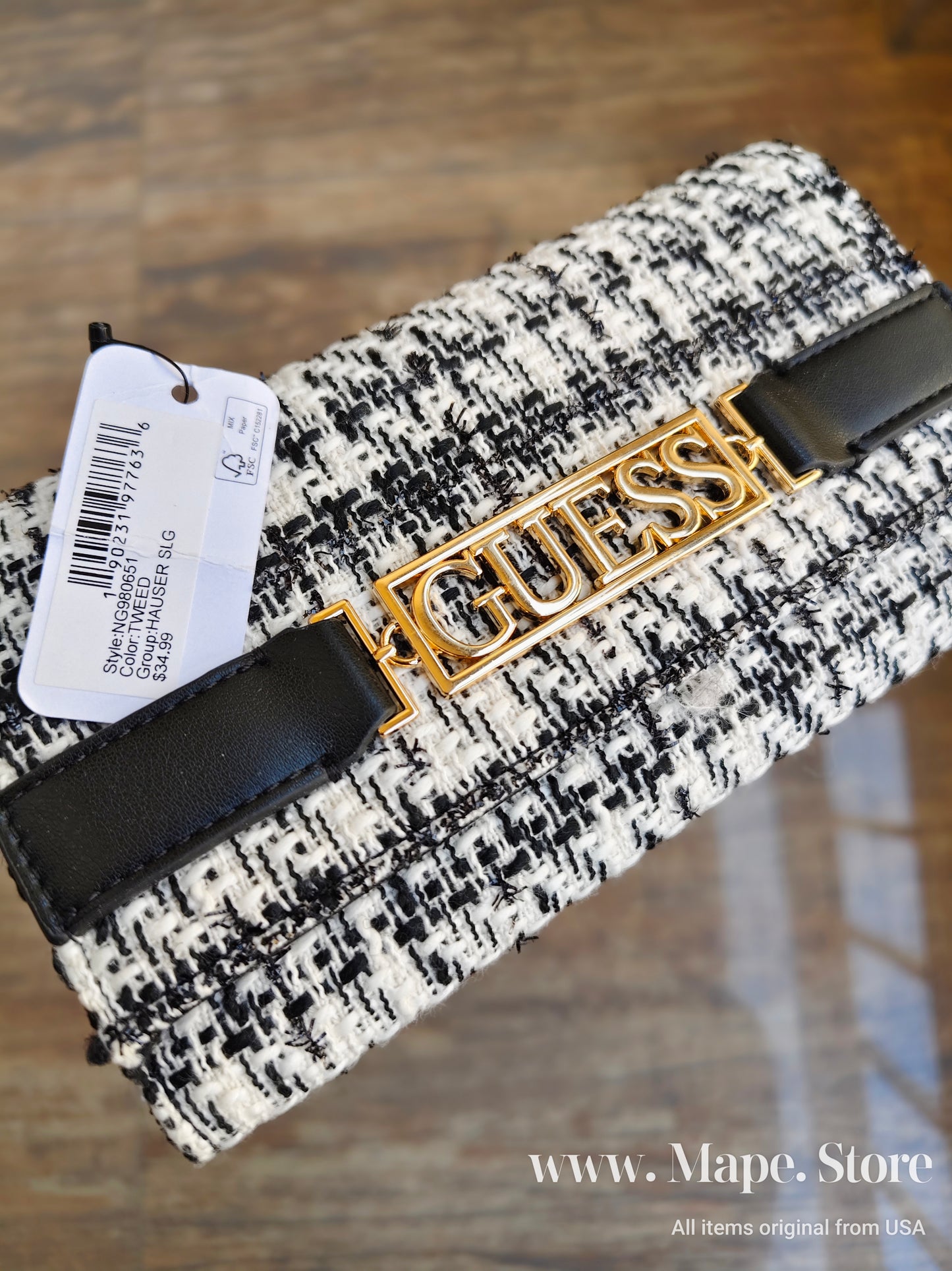 Immediate Guess Hauser Tweed Slim Clutch
