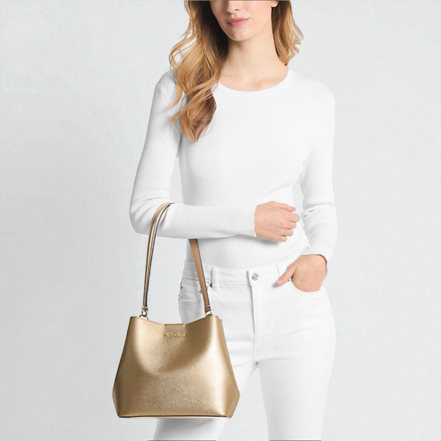 M.K Pratt Medium Metallic Shoulder Bag