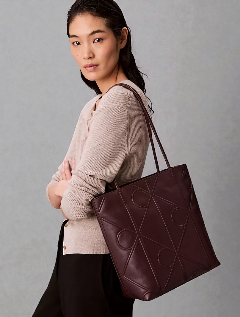 C.K Embossed Allover Emblem Logo Small Tote Bag 4F3197G