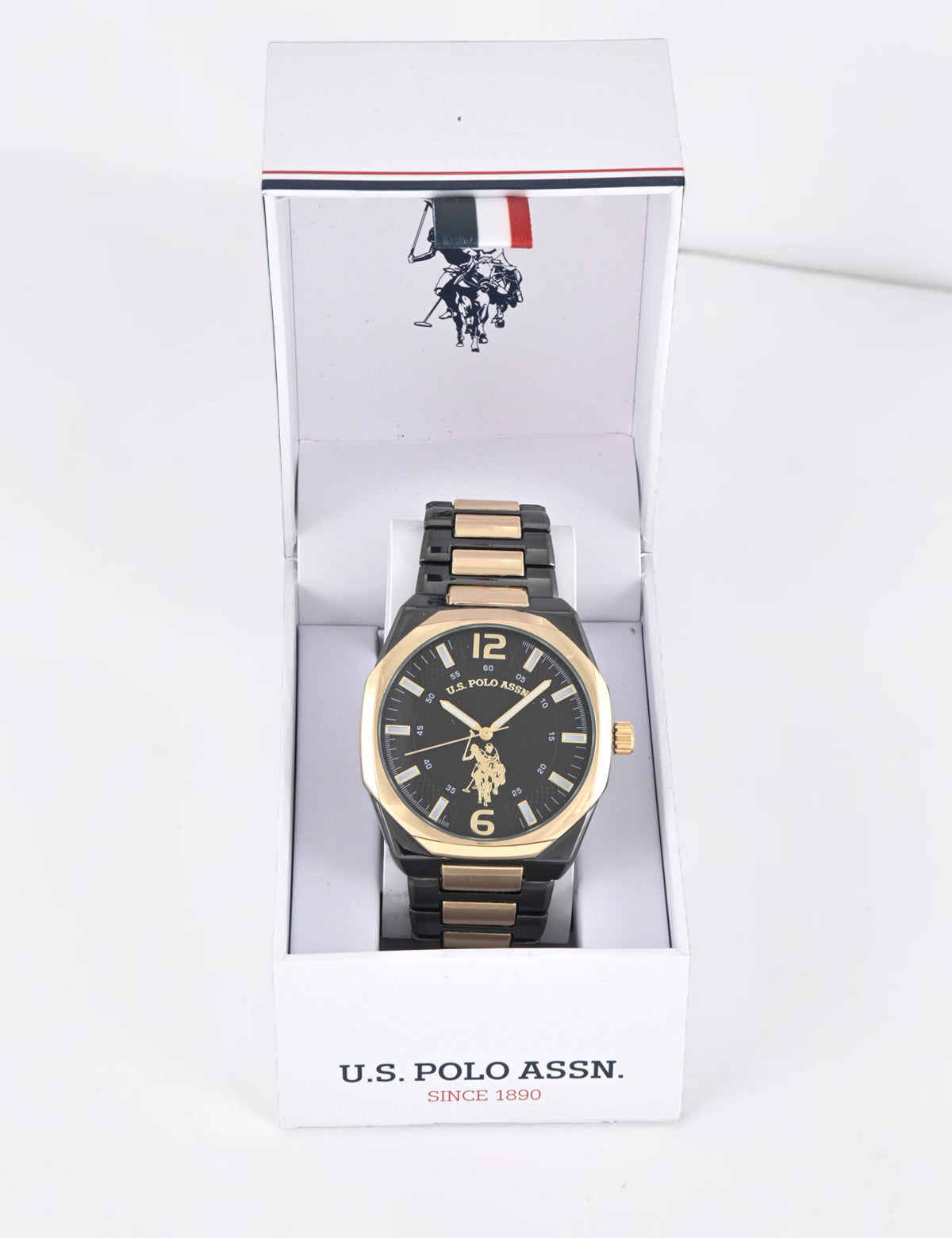 MENS TWO TONE LINK ANALOG WATCH,USC80974UO-0000A
