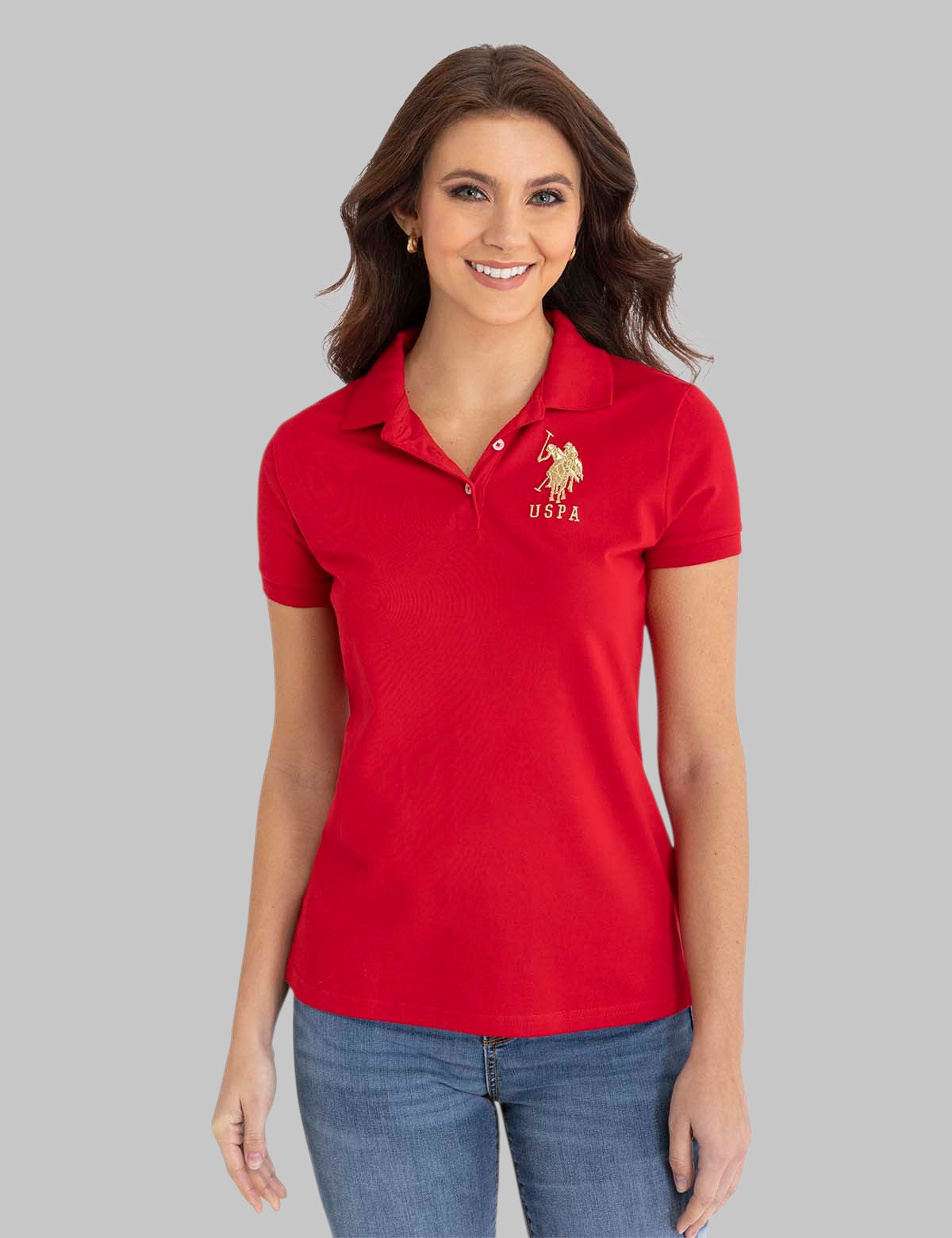 USPA METALLIC PRINT POLO SHIRT