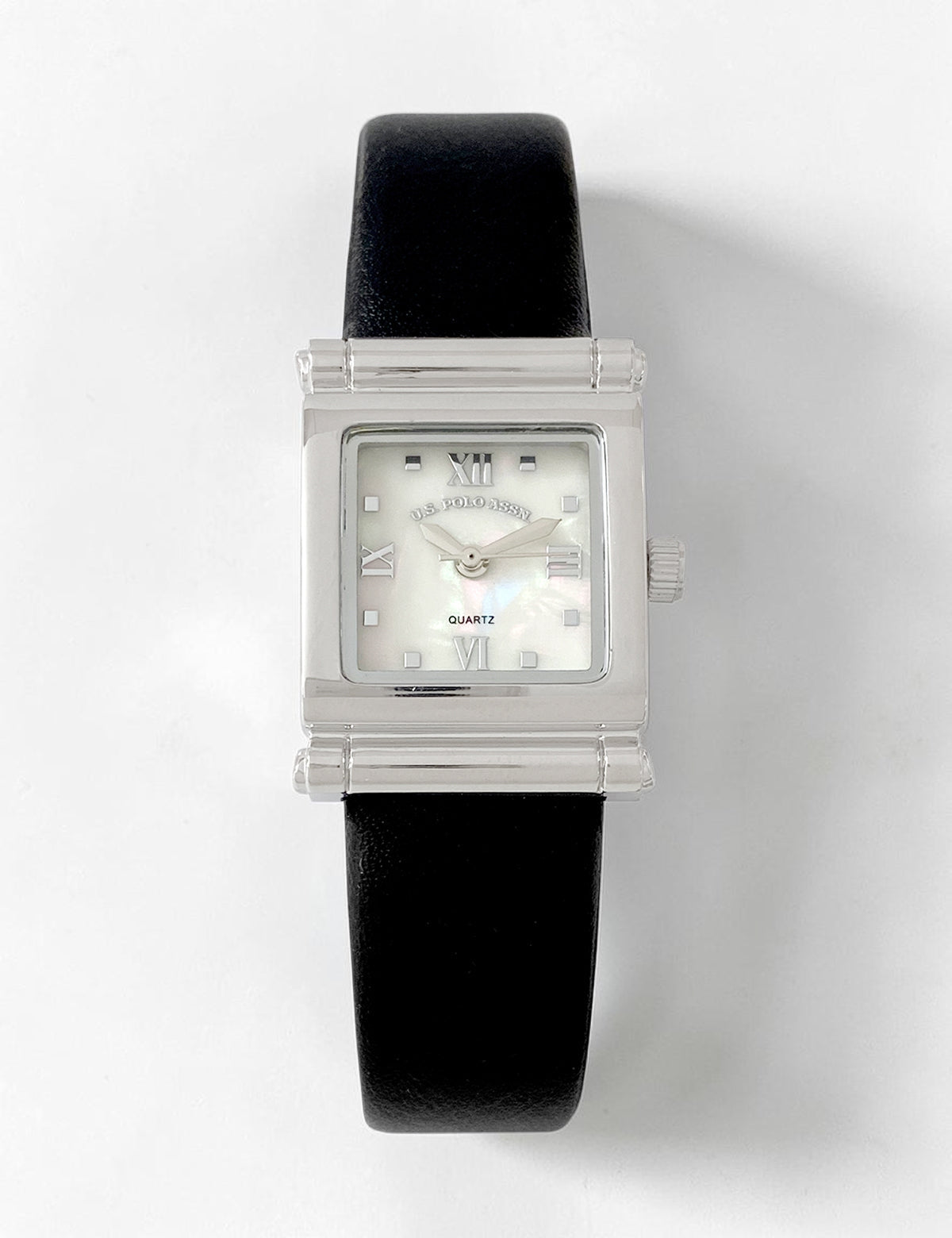 LADIES BLACK STRAP SQUARE FACE WATCH,USC42172UO-0000A