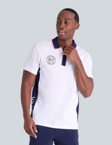 USA VERTICAL PATCH PIQUE POLO SHIRT WITH ZIP PLACKET,11P0105-3O00A