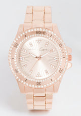 Link Bracelet Crystal Sport Bezel Watch