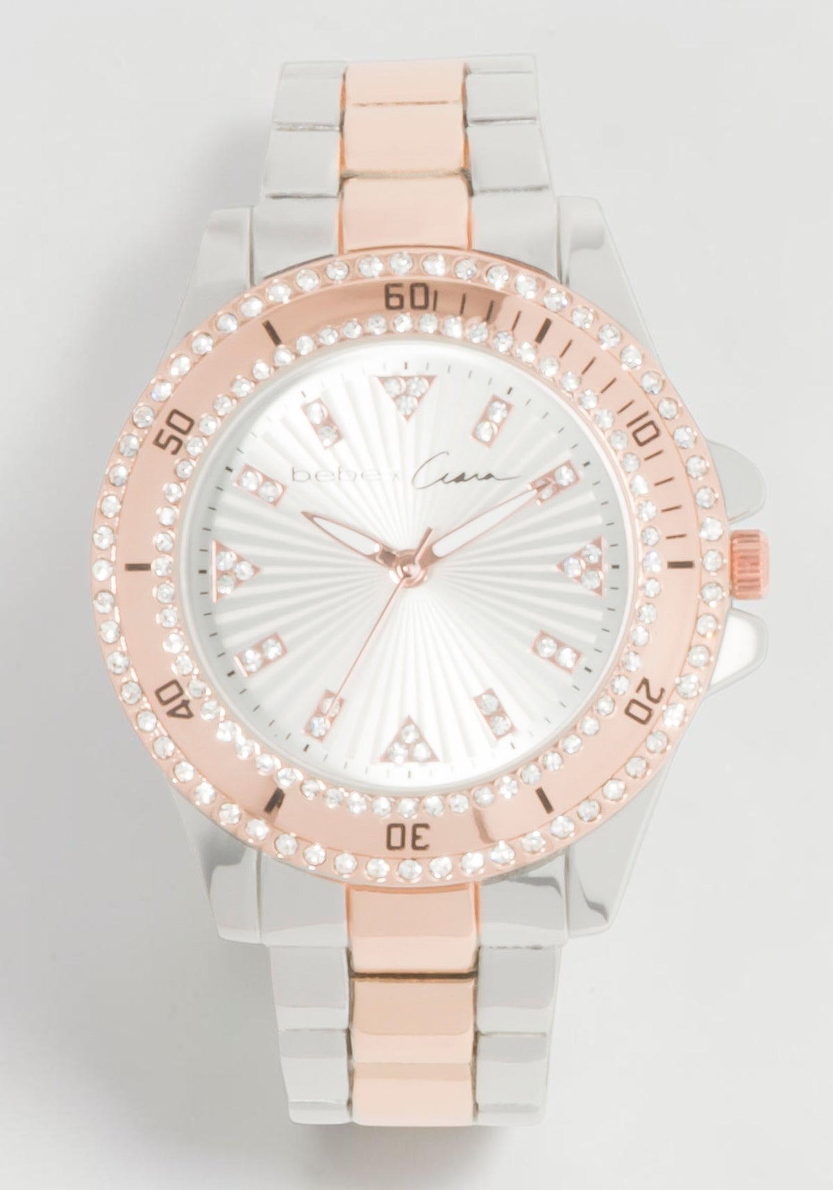 Link Bracelet Crystal Sport Bezel Watch