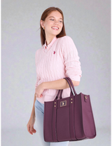 USPA BOX TOTE WITH CROSSBODY STRAP