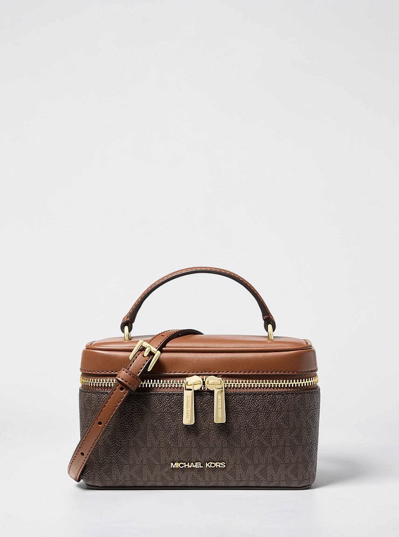 Michael Kors Vivi Small Plaid Print Wool Blend Vanity Crossbody Bag,35F6SVFC5U